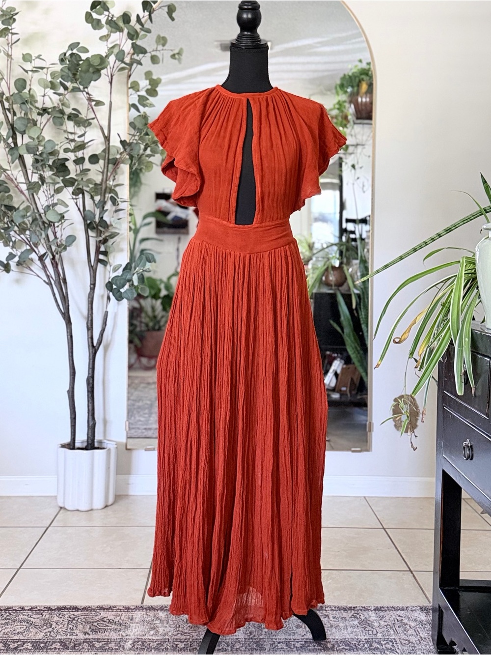 NEW Jen’s Pirate Booty Monaco Gauze Maxi Dress Burnt Orange M/L